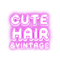 cute hair and vintage logo
